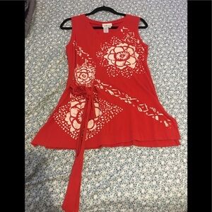 Tie waste tank size medium long tunic style Coldwater  Creek